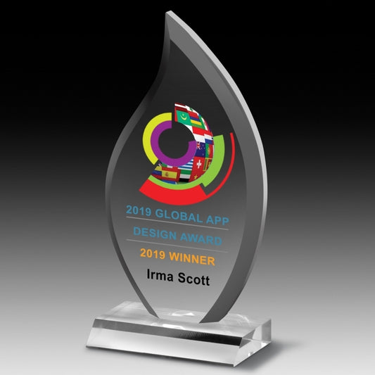 Multi-Faceted Acrylic Award (5" x 9 1/2" x 3/4") - Laser Engraved
