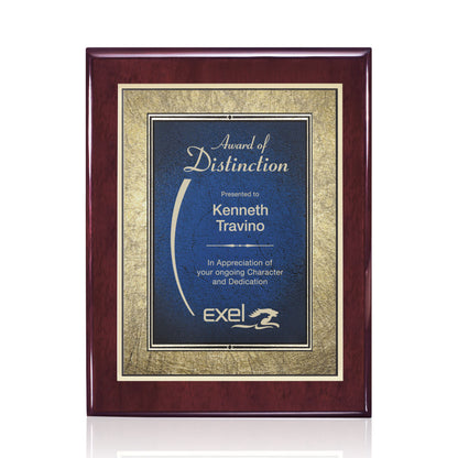 Oakleigh/Tamara Plaque - Rosewood/Blue