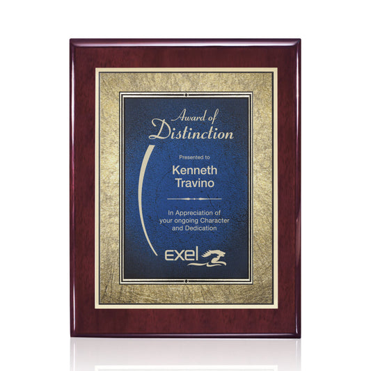 Oakleigh/Tamara Plaque - Rosewood/Blue