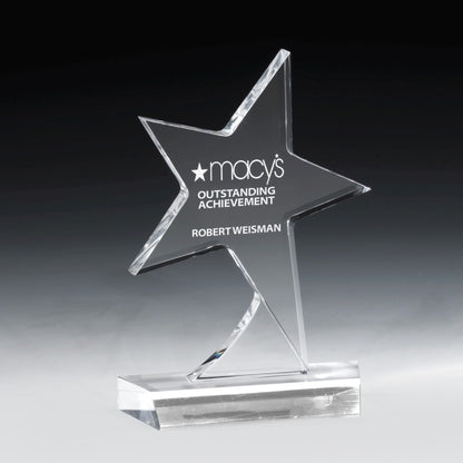 Standing Star Award- Laser Engraved - (5" x 7" x 3/4")