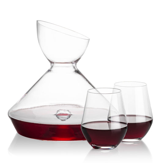 Woodbury Carafe & Reina Stemless Wine