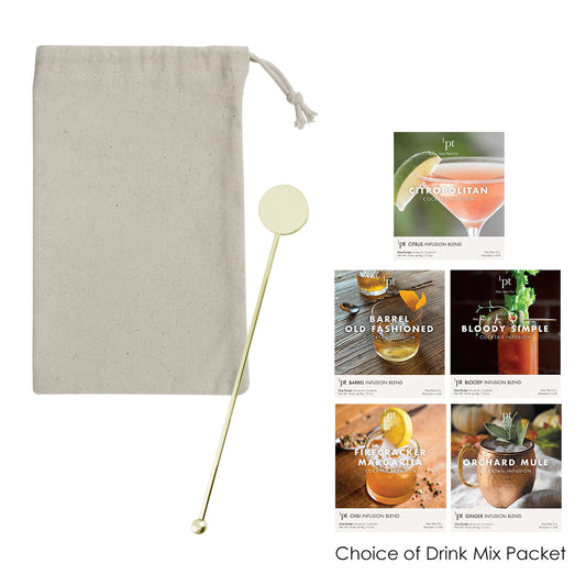 Stainless Steel Cocktail Stirrers With Cocktail Infusion Drink Packet