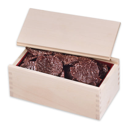 Chocolate Sea Salt Potato Chips in Wooden Collector's Box