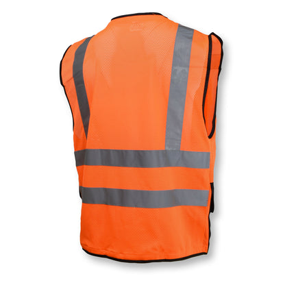 SV59B Type R Class 2 Heavy Duty Surveyor Safety Vest with Zipper - Hi-Vis Green - Size 2X