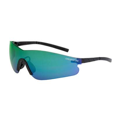 Blade Performance Safety Eyewear - Black Frame - Emerald Mirror Lens