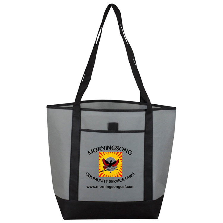 17-1/2"W x 13-1/2"H x 6"Gusset - "The CITY" Convention, Corporate, Travel and Beach Tote Bag