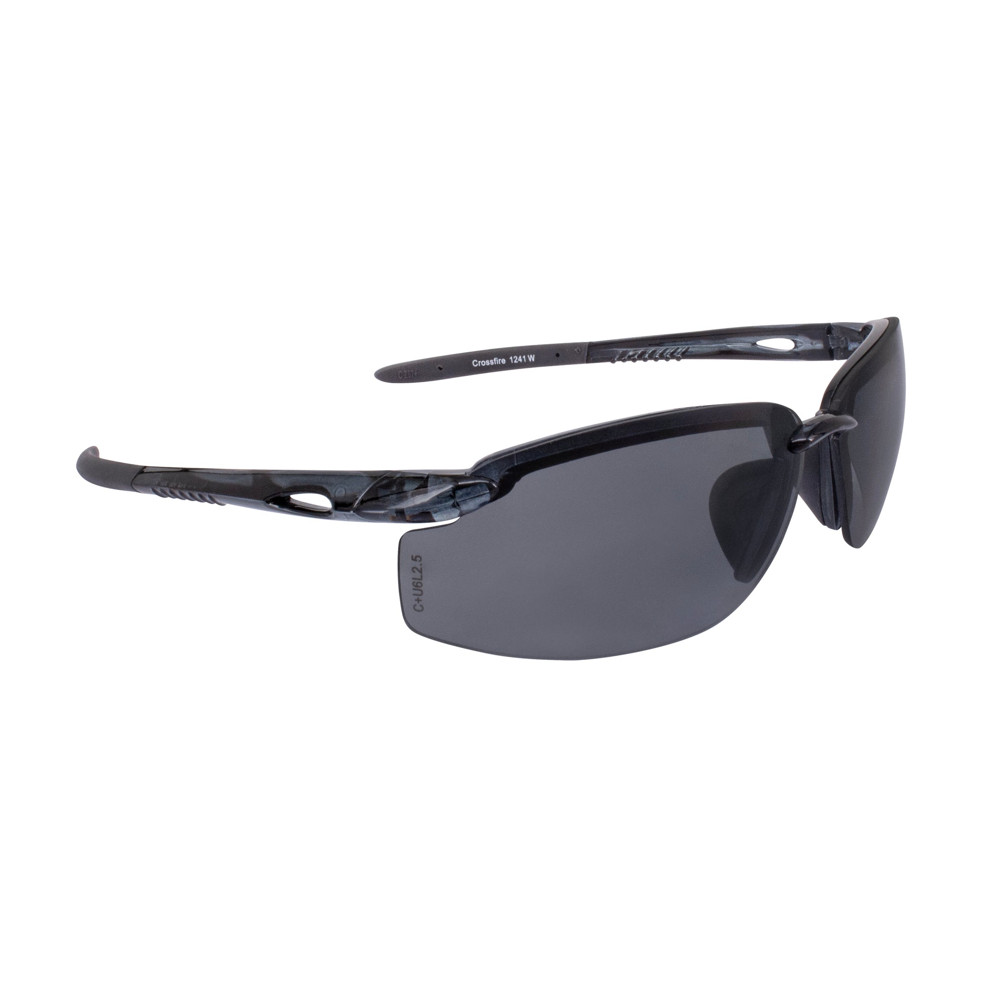 ES5W Premium Safety Eyewear - Crystal Black Frame - Smoke Lens