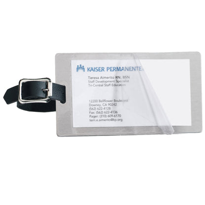 "Kingcobra" Brushed Aluminum Kwik Seal® Backing Luggage Bag Tag