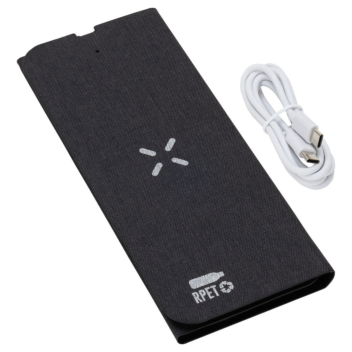 Black Acadia RPET Mouse Pad with 15W Wireless Charger