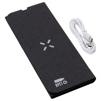 Black Acadia RPET Mouse Pad with 15W Wireless Charger