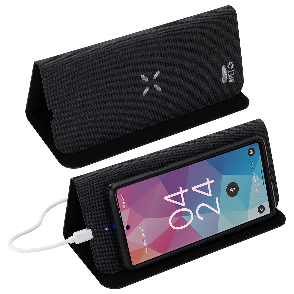 Black Acadia RPET Mouse Pad with 15W Wireless Charger