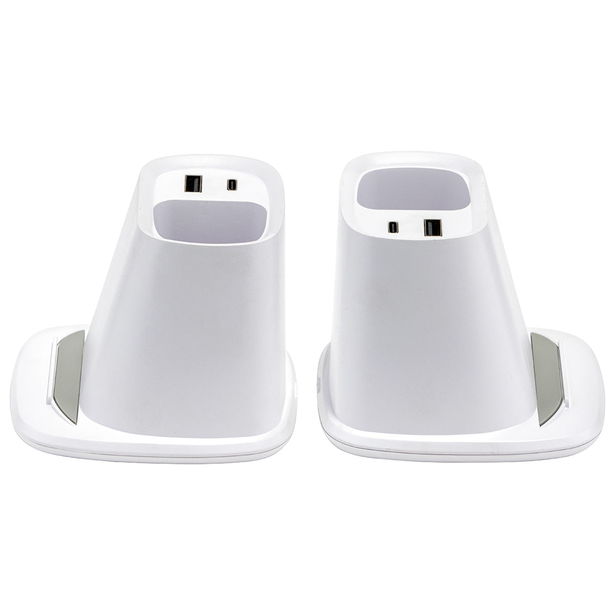 White Annex Wireless Charging Stand with Dual Ports & Pen Holder