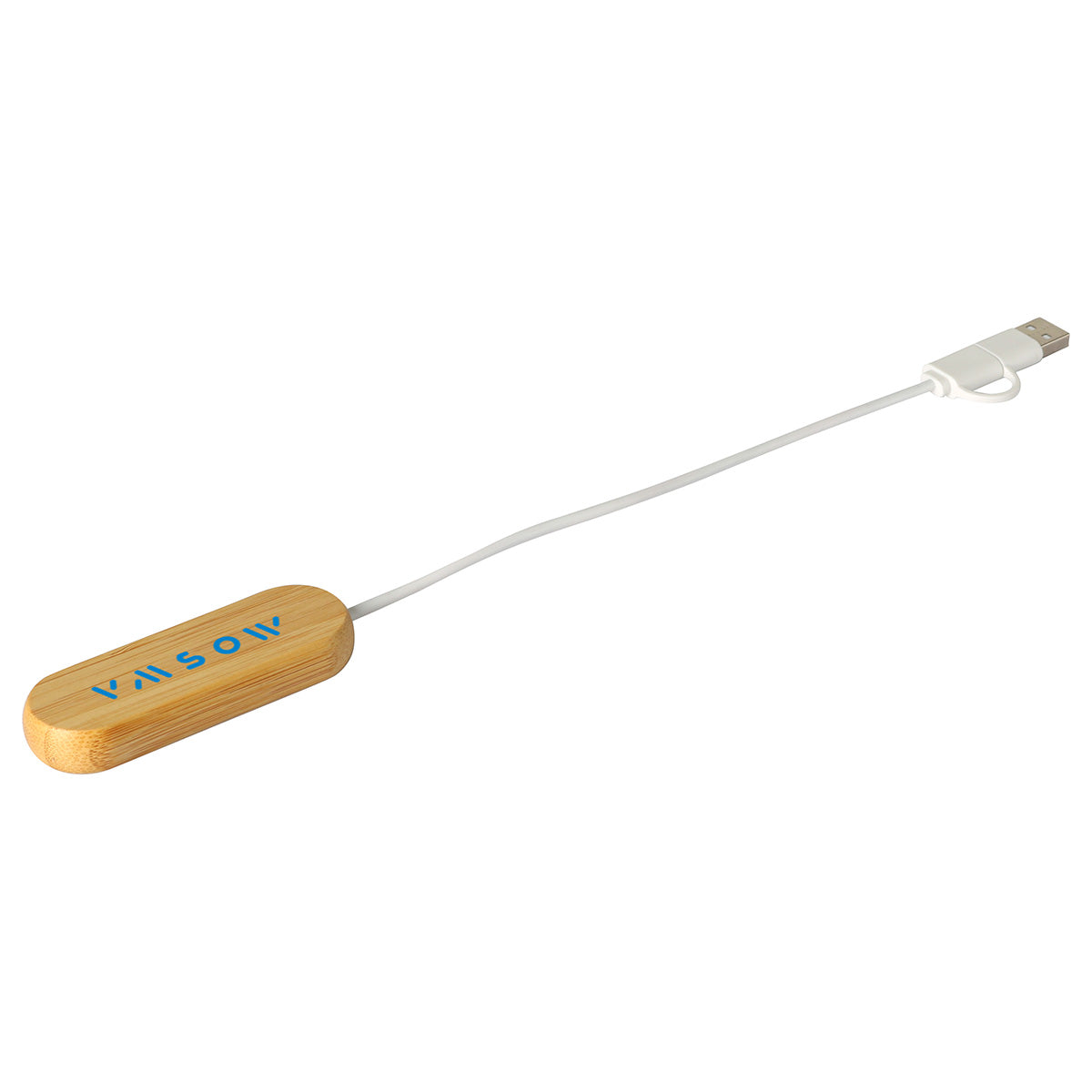 Bamboo/White Bamboo Dual Port USB & Type-C Hub