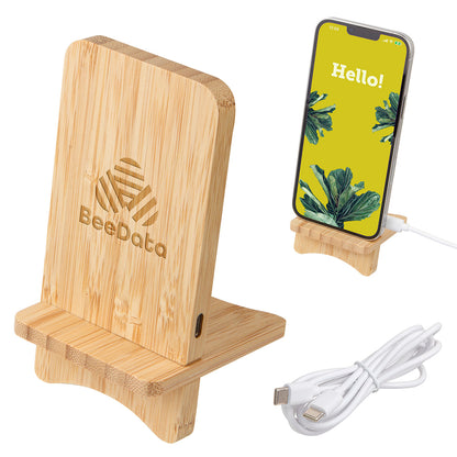 Bamboo FSC® Bamboo Wireless Charger Portable Phone Stand