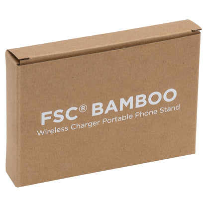 Bamboo FSC® Bamboo Wireless Charger Portable Phone Stand