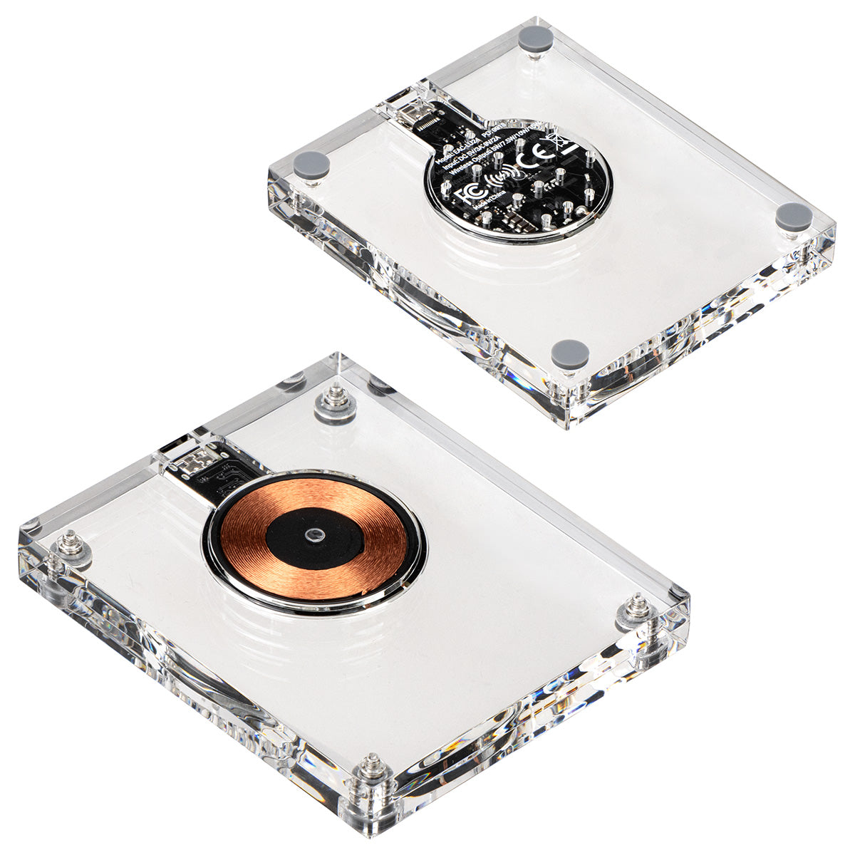 Clear Lucent Acrylic Light-Up 15W Wireless Charger