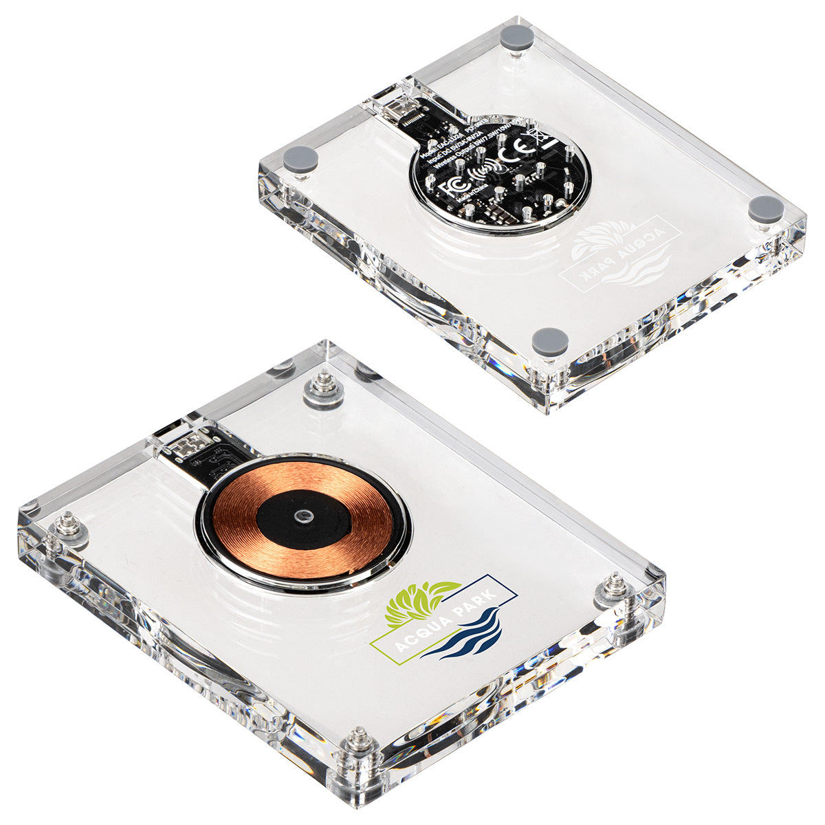 Clear Lucent Acrylic Light-Up 15W Wireless Charger