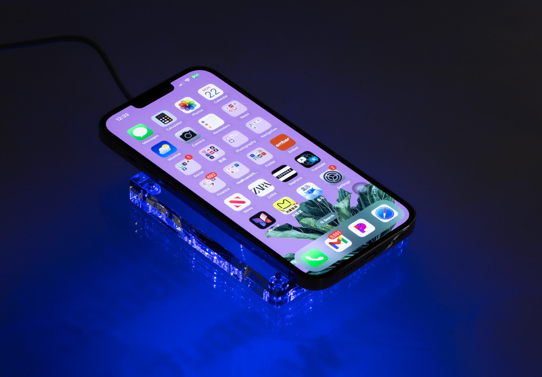 Clear Lucent Acrylic Light-Up 15W Wireless Charger