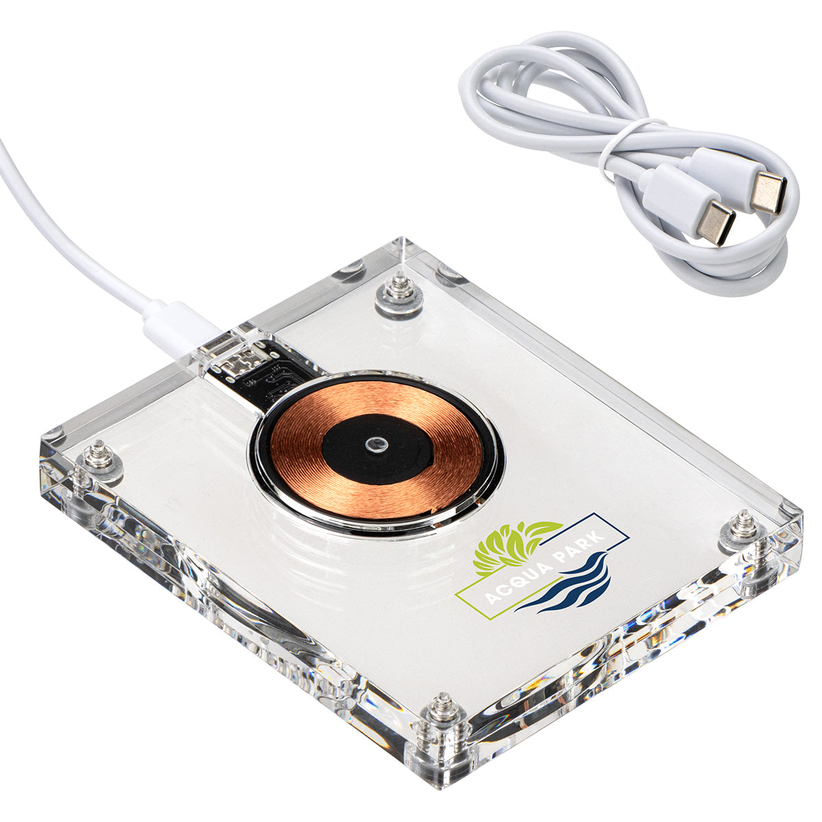 Clear Lucent Acrylic Light-Up 15W Wireless Charger