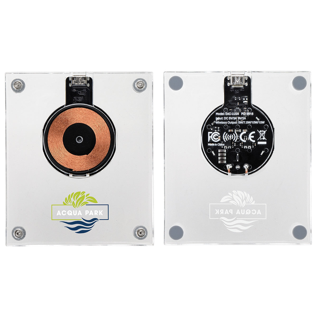 Clear Lucent Acrylic Light-Up 15W Wireless Charger