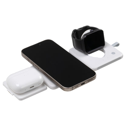 White Magport Tri-Fold 3-in-1 Wireless Charger