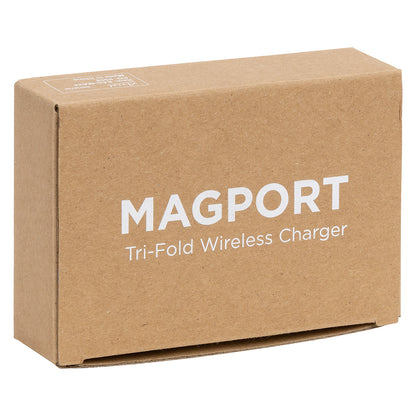 White Magport Tri-Fold 3-in-1 Wireless Charger