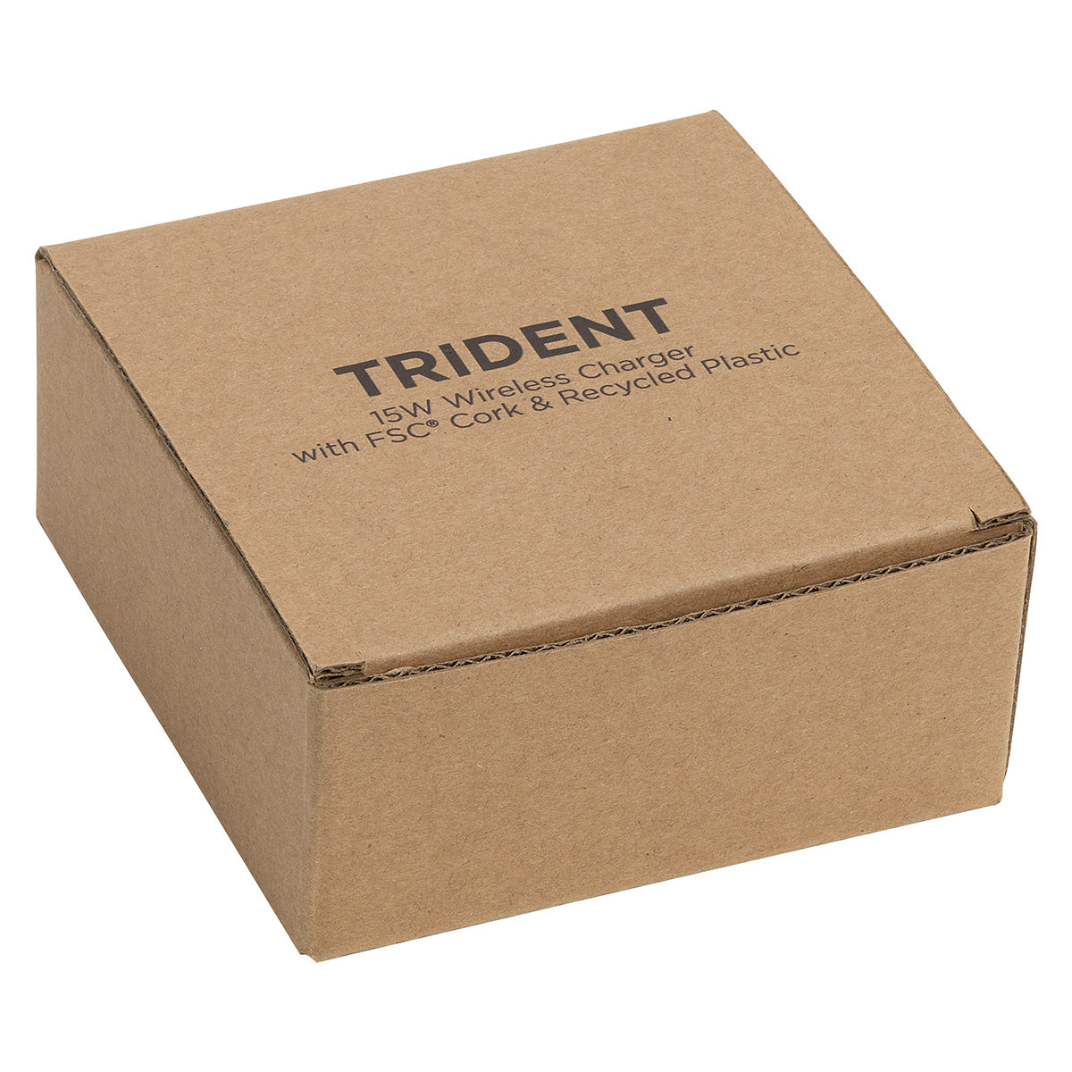 White Trident 15W Wireless Charger Made With FSC® Cork & Recycled Plastic