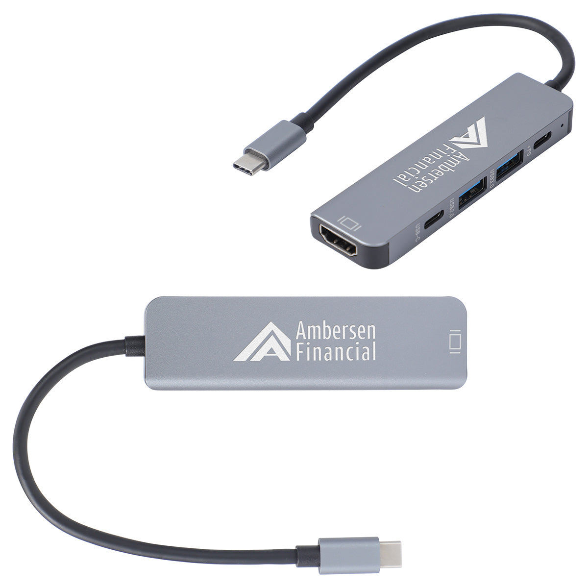 Gunmetal Zing USB-C 5-Port Hub with USB-A, USB-C & HDMI