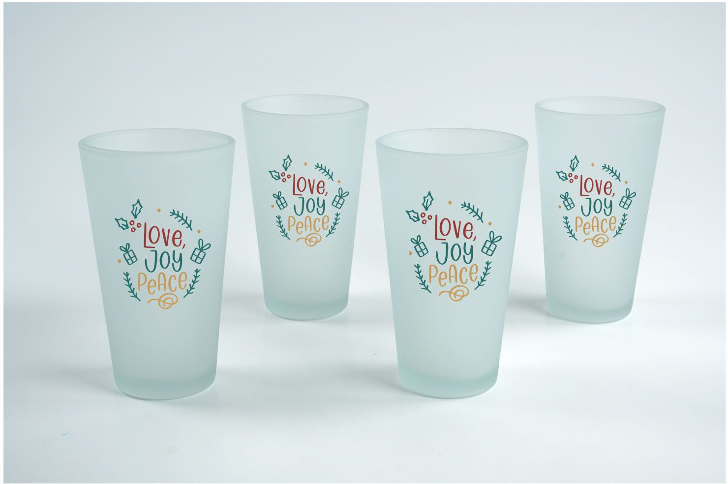 FROSTED PINT GLASS GIFT SET OF 4