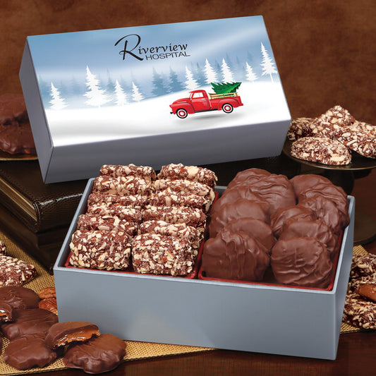 Toffee & Pecan Clusters in Gift Box with Red Truck Sleeve