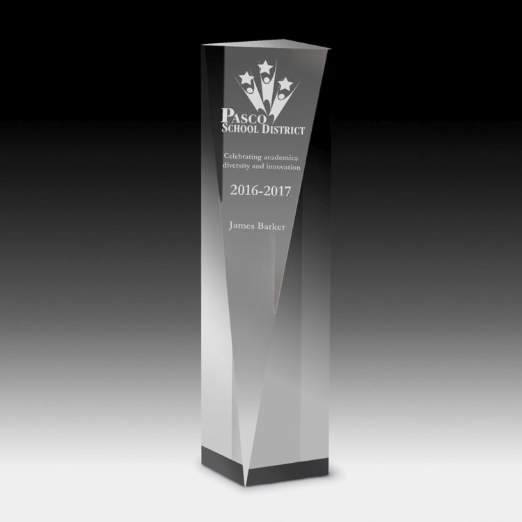 Laser Engraved Carved Obelisk Award - 9"