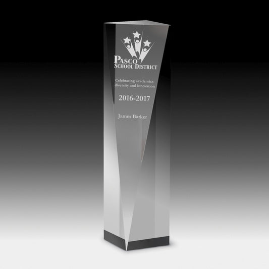 Laser Engraved Carved Obelisk Award - 9"