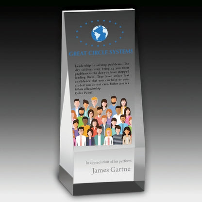 Laser Engraved Angled Obelisk Award - 6"