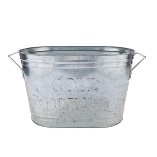 Twine Living® "Cold Drinks" Galvanized Metal Ice Tub
