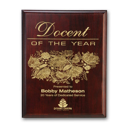 Laser Engraved Plaq - Mahogany