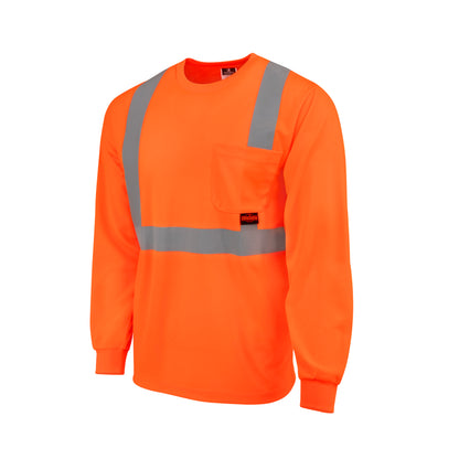 ST21-2 Class 2 Mesh Long Sleeve T-Shirt - Orange - Size XL