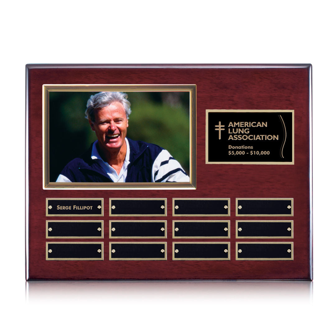 Photo (Horiz) P/Plaque - Rosewood/Gold