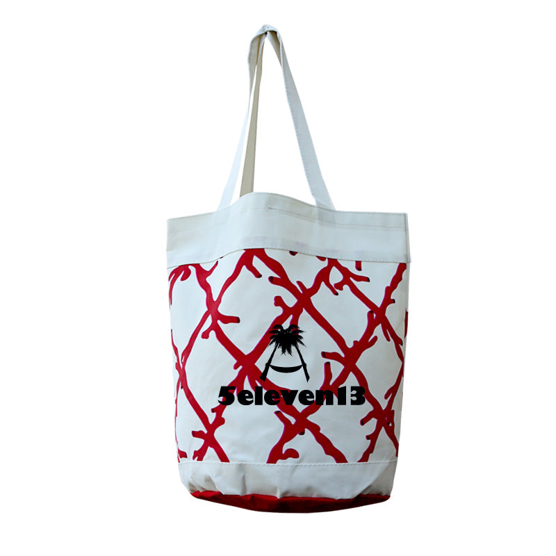 Red Coral Lattice Tote Bag