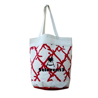 Red Coral Lattice Tote Bag