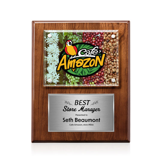 Gossamer VividPrint™ Plaque - Walnut/Silver
