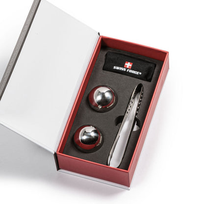 Swiss Force® Set of 2 Whiskey Balls & Tongs