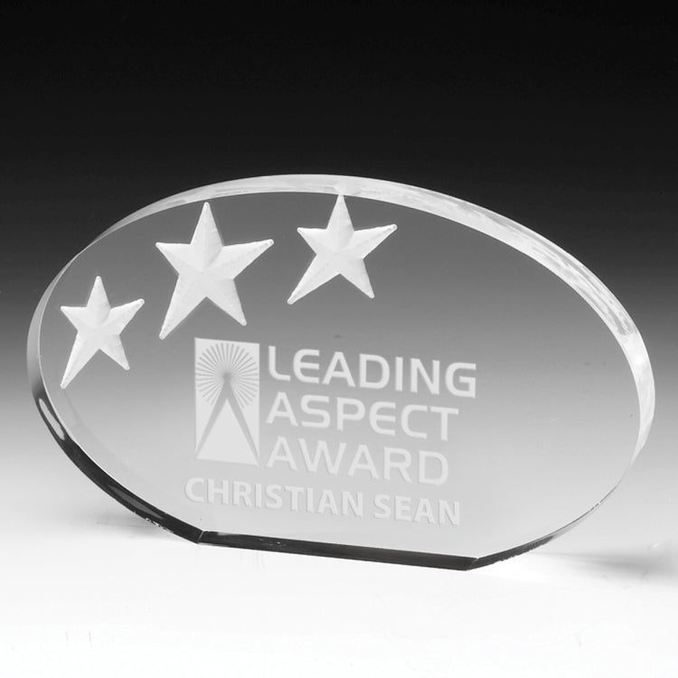 Oval Deep Etch Award - Screen Printed