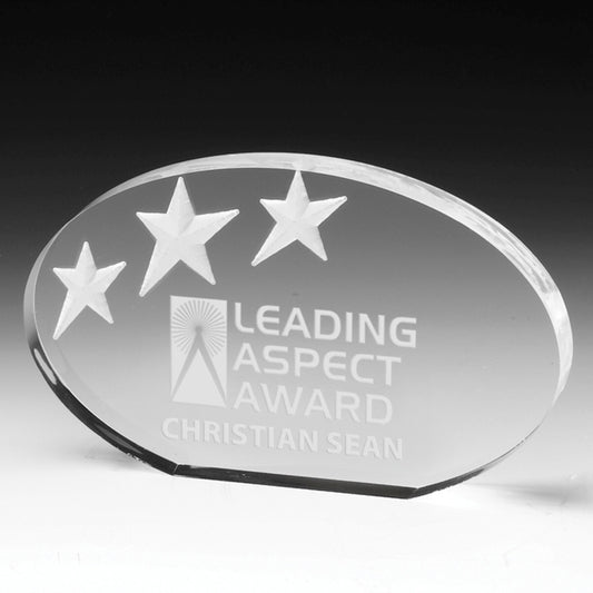 Oval Deep Etch Award - Screen Printed