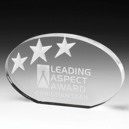 Oval Deep Etch Award - Laser Engraved