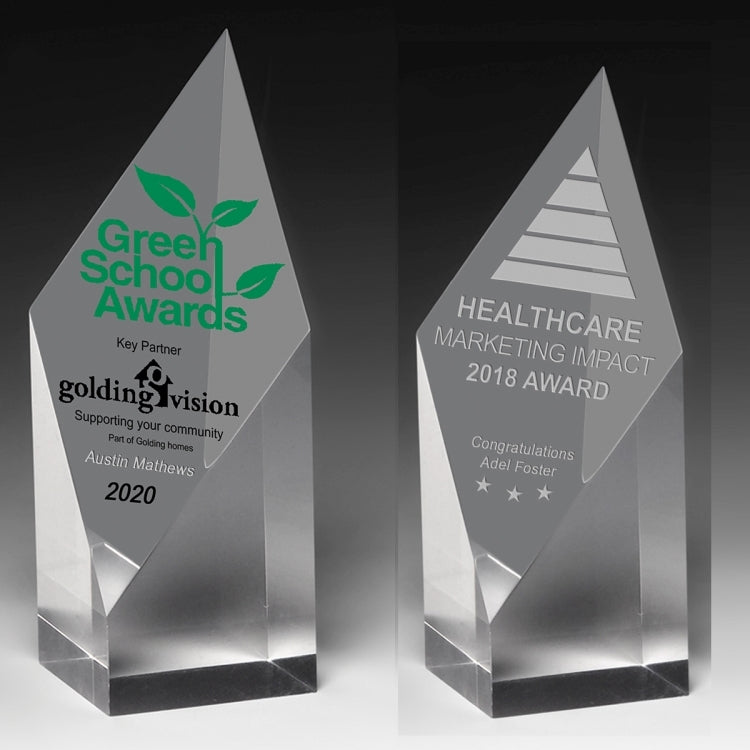 Diamond Obelisk Award (5 3/4" H x 2" L x 2" D) -Laser Engraved