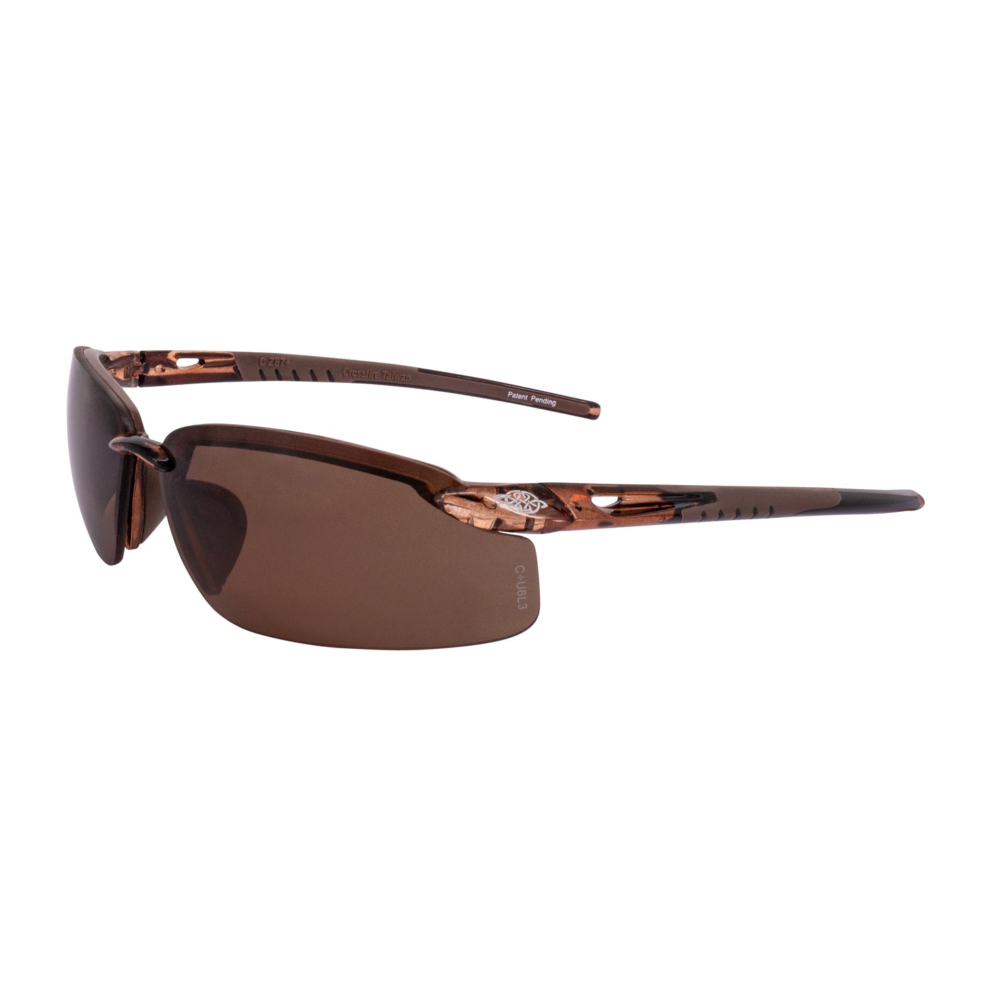 ES5 Premium Safety Eyewear - Crystal Brown Frame - Polarized Brown Lens