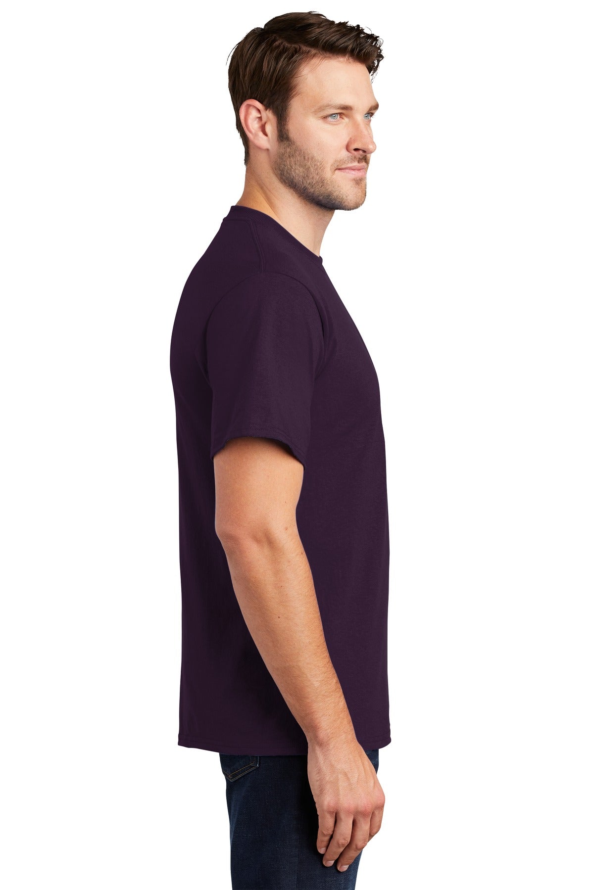 Eggplant Port & Company Tall Essential Tee. PC61T