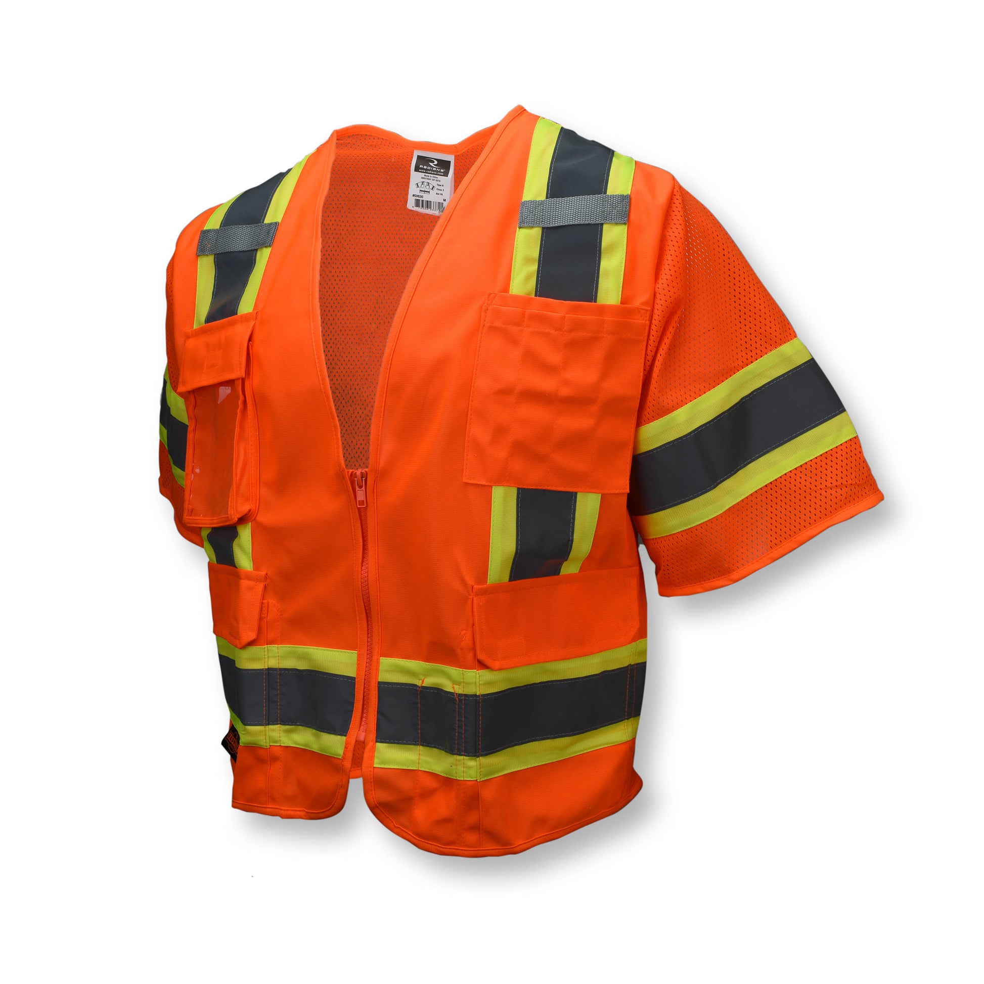 SV63 Two Tone Surveyor Type R Class 3 Two Tone Safety Vest - Orange - Size XL