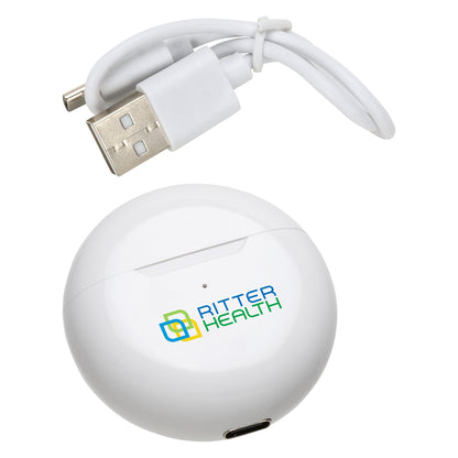 White Medley TWS Earbuds