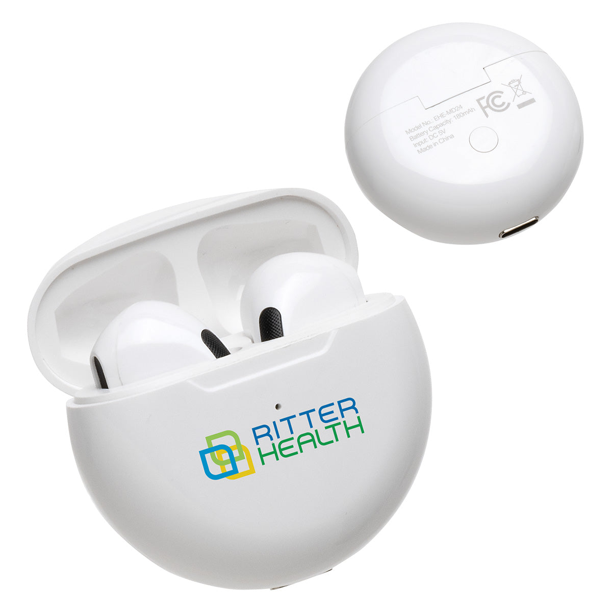 White Medley TWS Earbuds